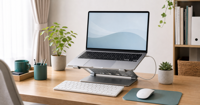 スタンドで放熱するノートPC